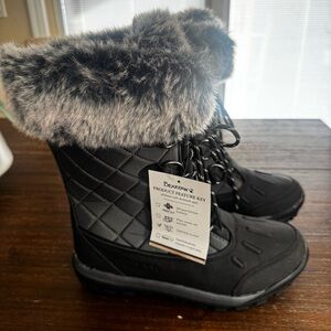 Bearpaw Womens Boots Waterproof Black Snow Rain Cassie Style Faux Fur Size 10